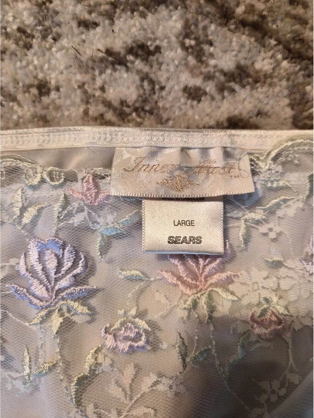 Vintage Sears Womens Nightgown Flowers Size Large